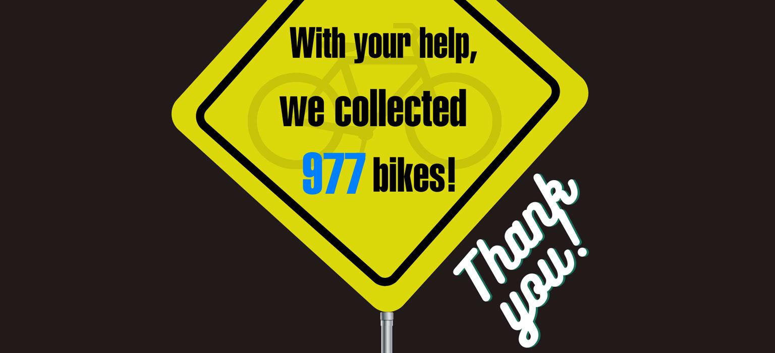 With your help, we collected 977 bikes!