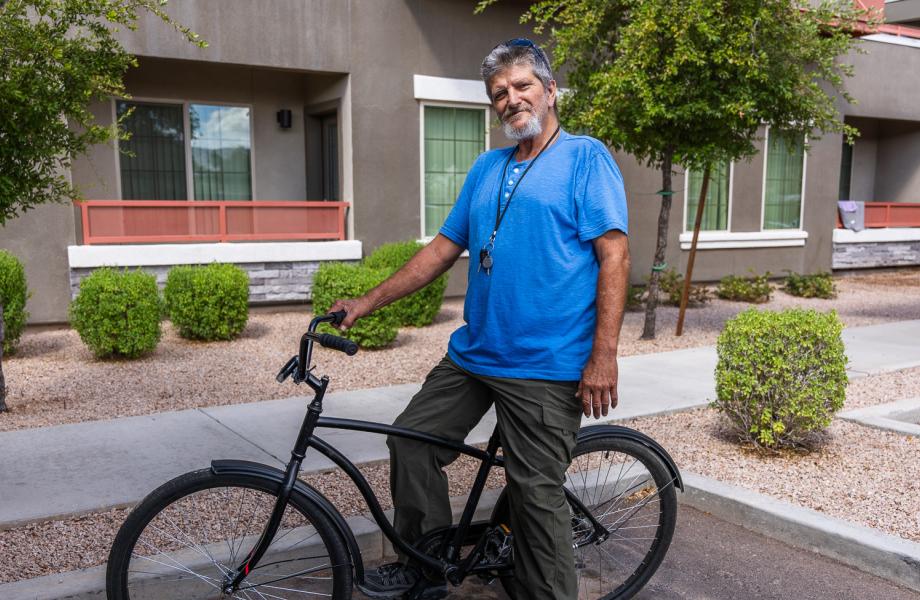 Kenneth with his new bike.