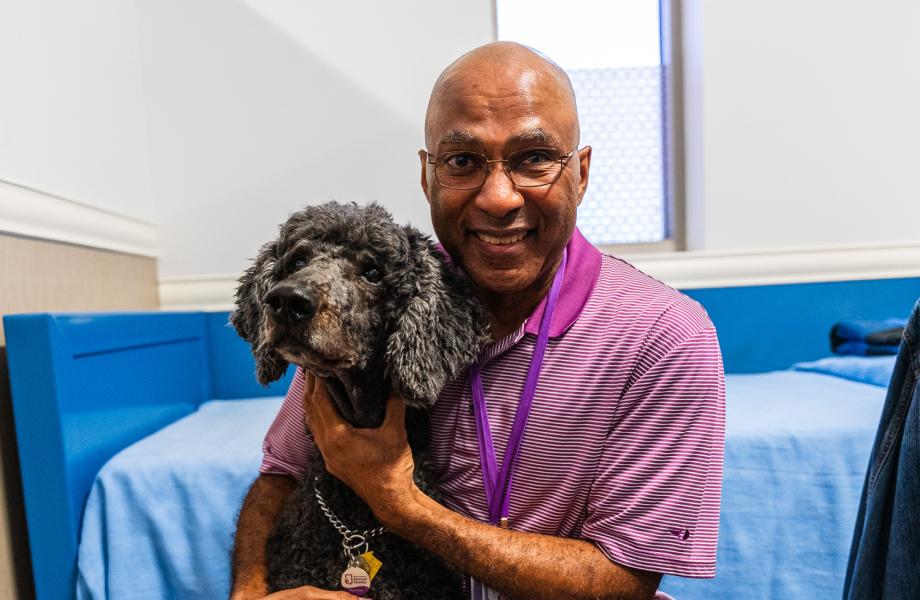 Derek and Oliver sit in their space.