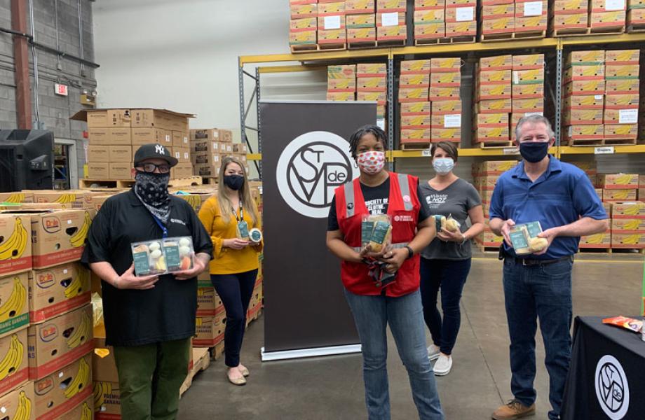 SVdP and Waste Not celebrate first food drop off from Waste Not's partnership with Starbucks