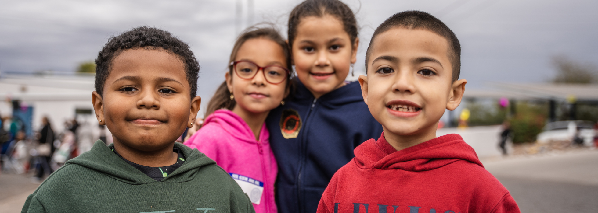 Group of children standing outside