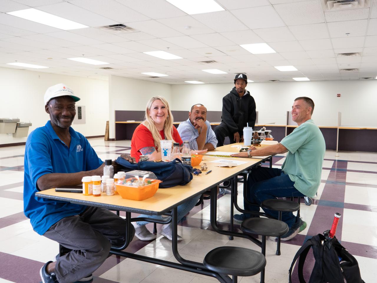 Group of people sitting around a table