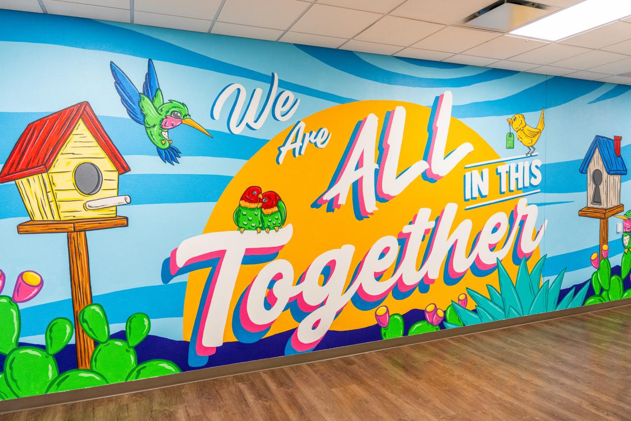 Jesse's mural in Ozanam Manor.