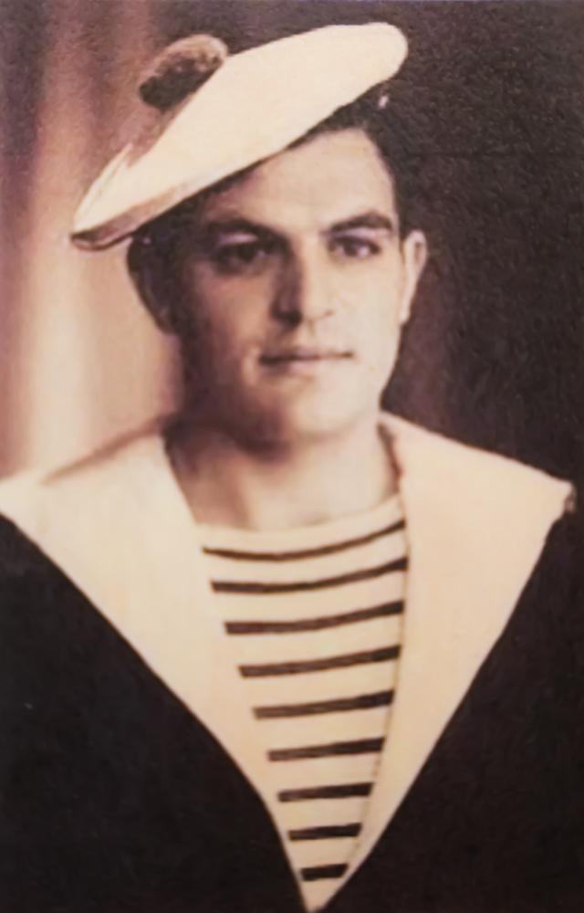 Sant&eacute; as a young man in the French Navy