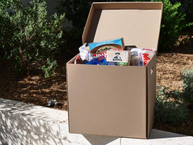 box filled with food